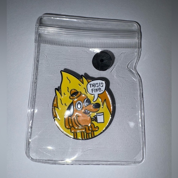 NEW! 3/$15 “This is fine” fire Enamel Pin (Unisex) - Picture 4 of 4
